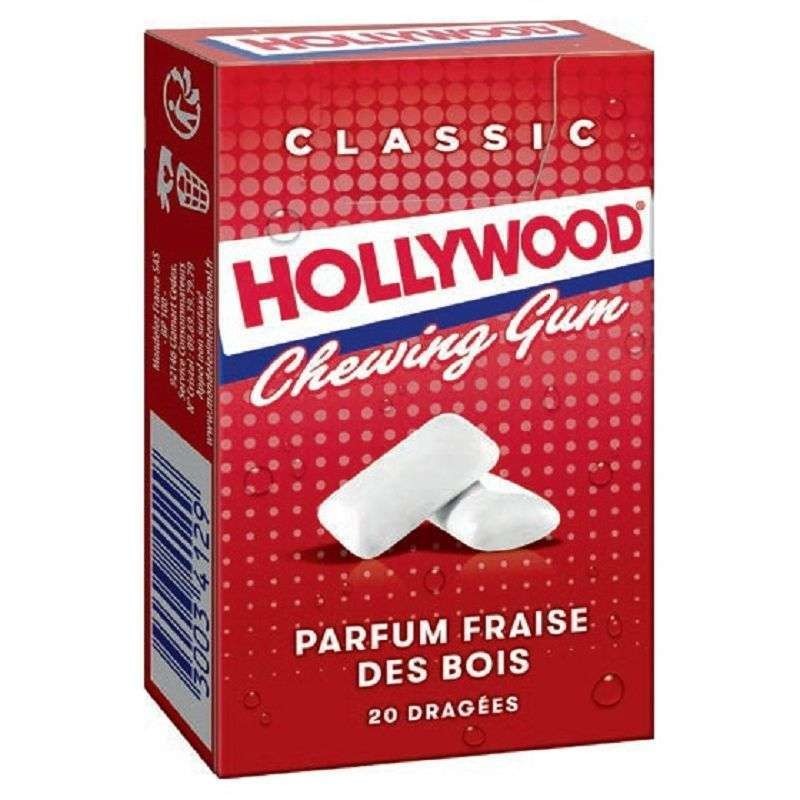Chewing-gum Fraise, Hollywood (Etui de 11 tablettes)