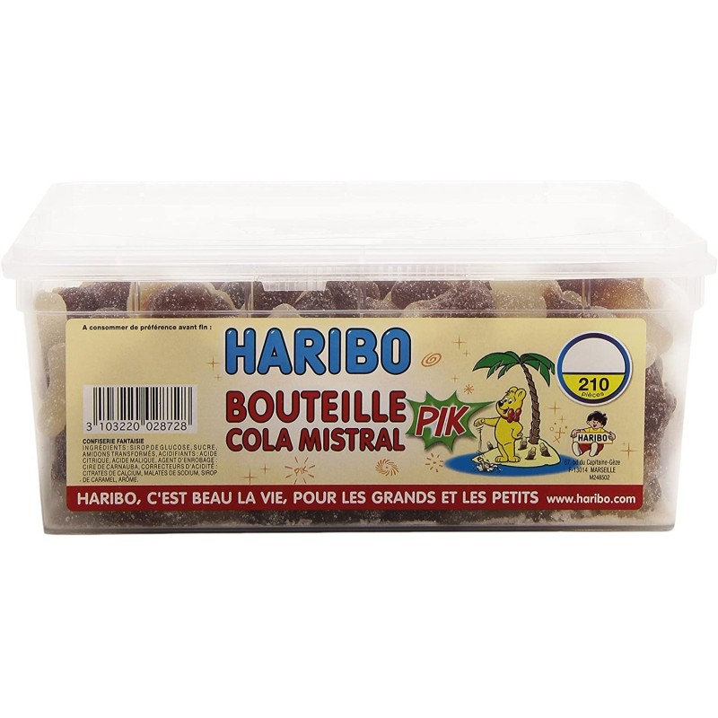 Bouteille cola mistral - Bonbon Haribo - boîte 210 pièces