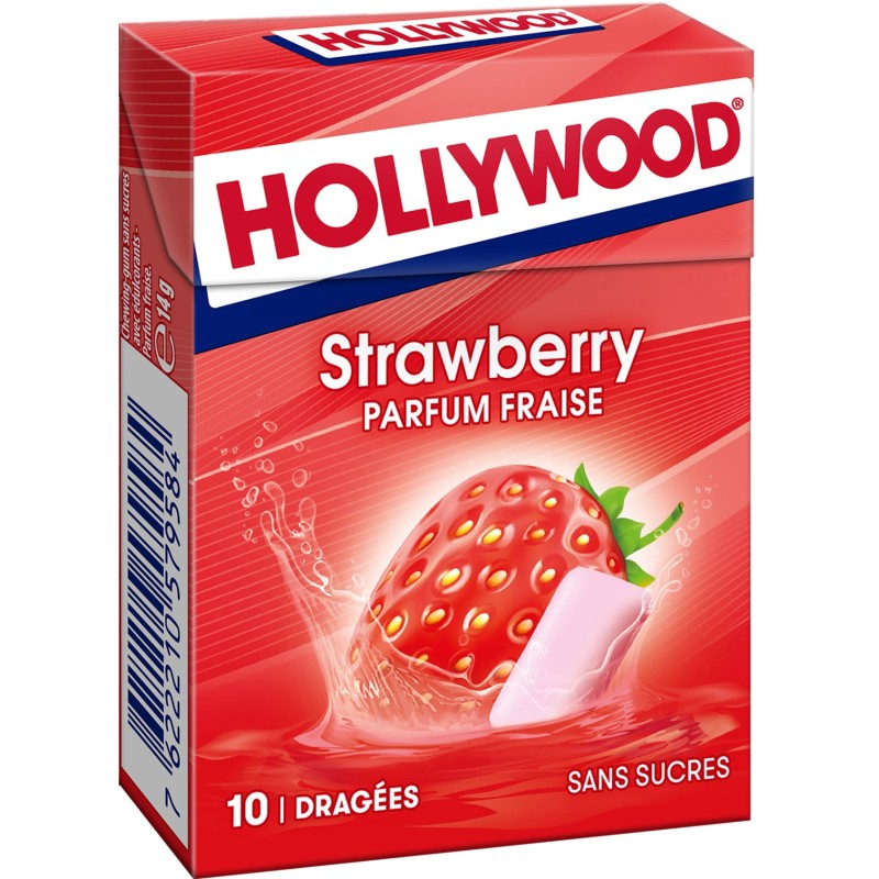 Chewing-gum à la fraise sans sucres HOLLYWOOD