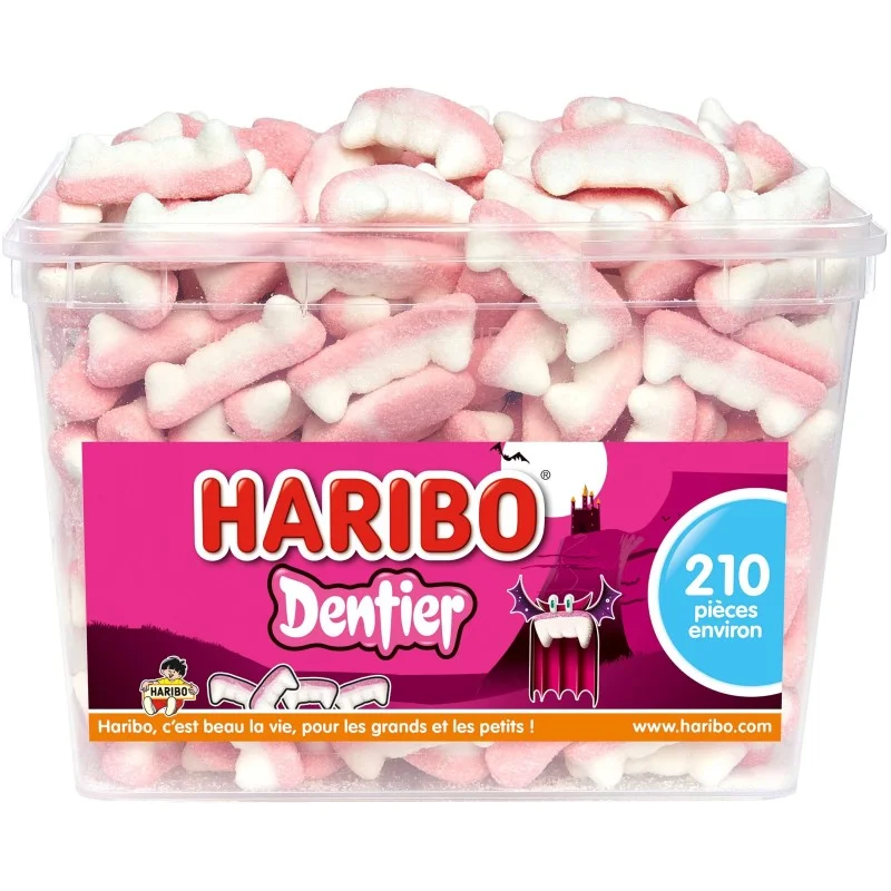 Bonbon Haribo dentier - Bonbon acide - 210 pièces