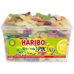 Vers de terre Haribo Worms Pik - boîte 150 bonbons