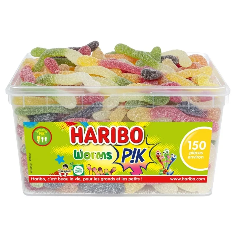 Vers de terre Haribo Worms Pik - boîte 150 bonbons