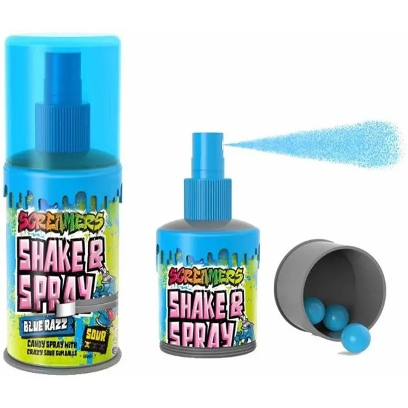 Screamers Shake & Spray - Bonbon spray avec billes gum