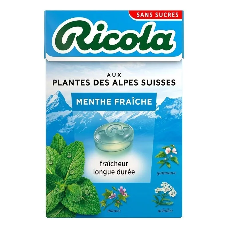 Bonbons Ricola menthe fraiche sans sucre